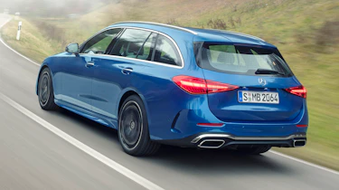 2021 Mercedes C-Class estate driving - rear