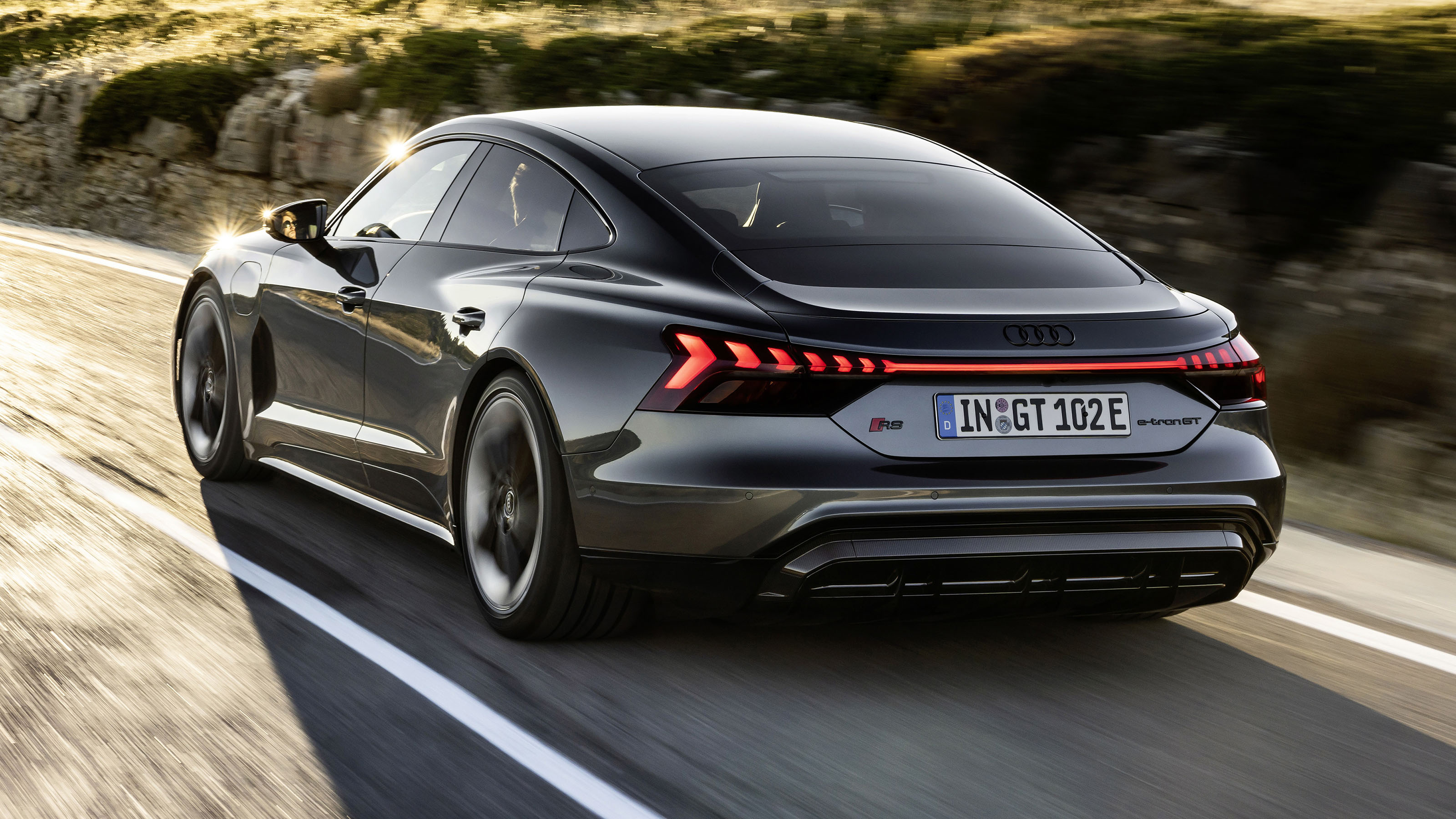 Audi RS e-tron GT driving - rear