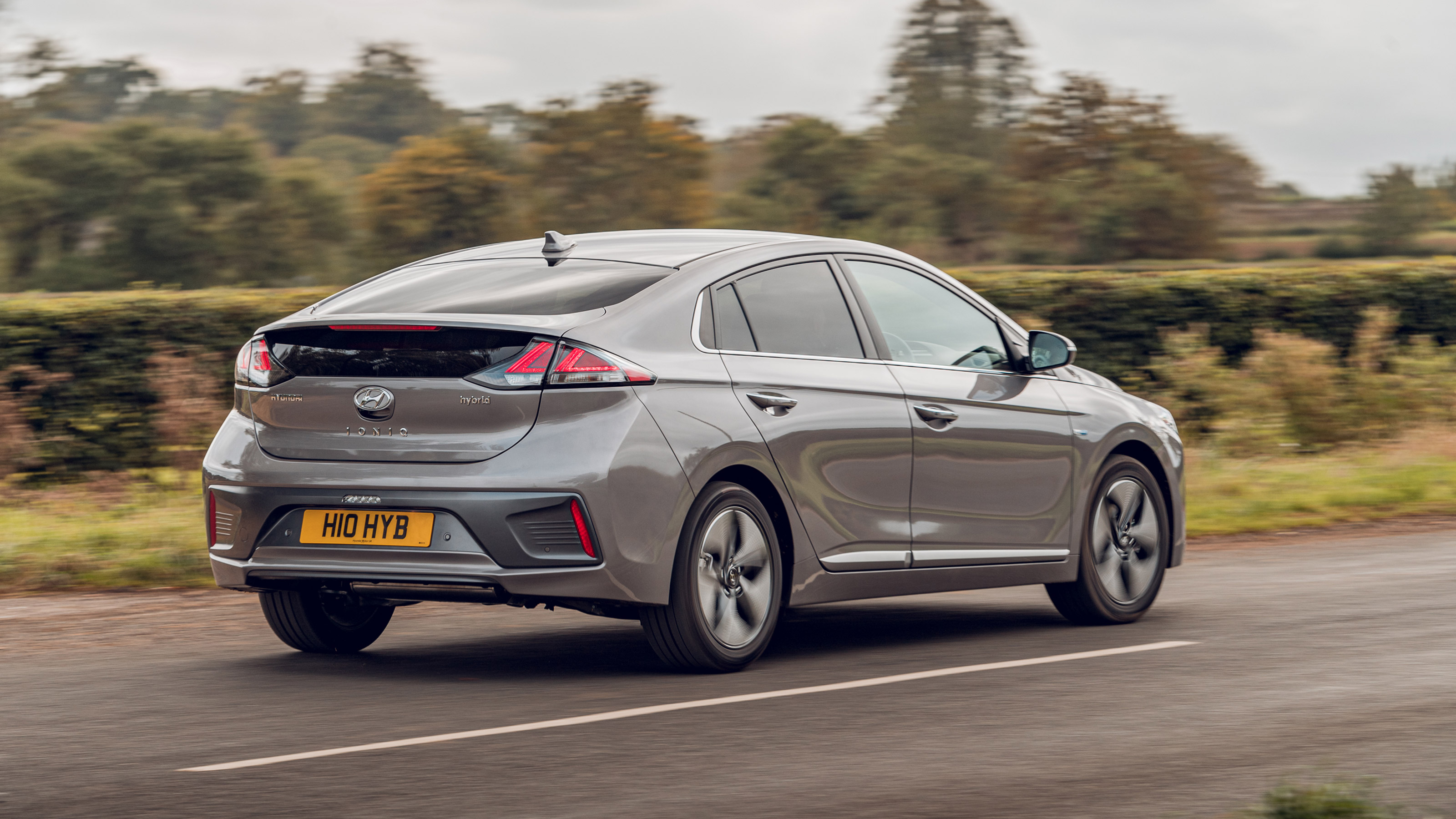 Hyundai Ioniq Hybrid review rear 3/4 tracking