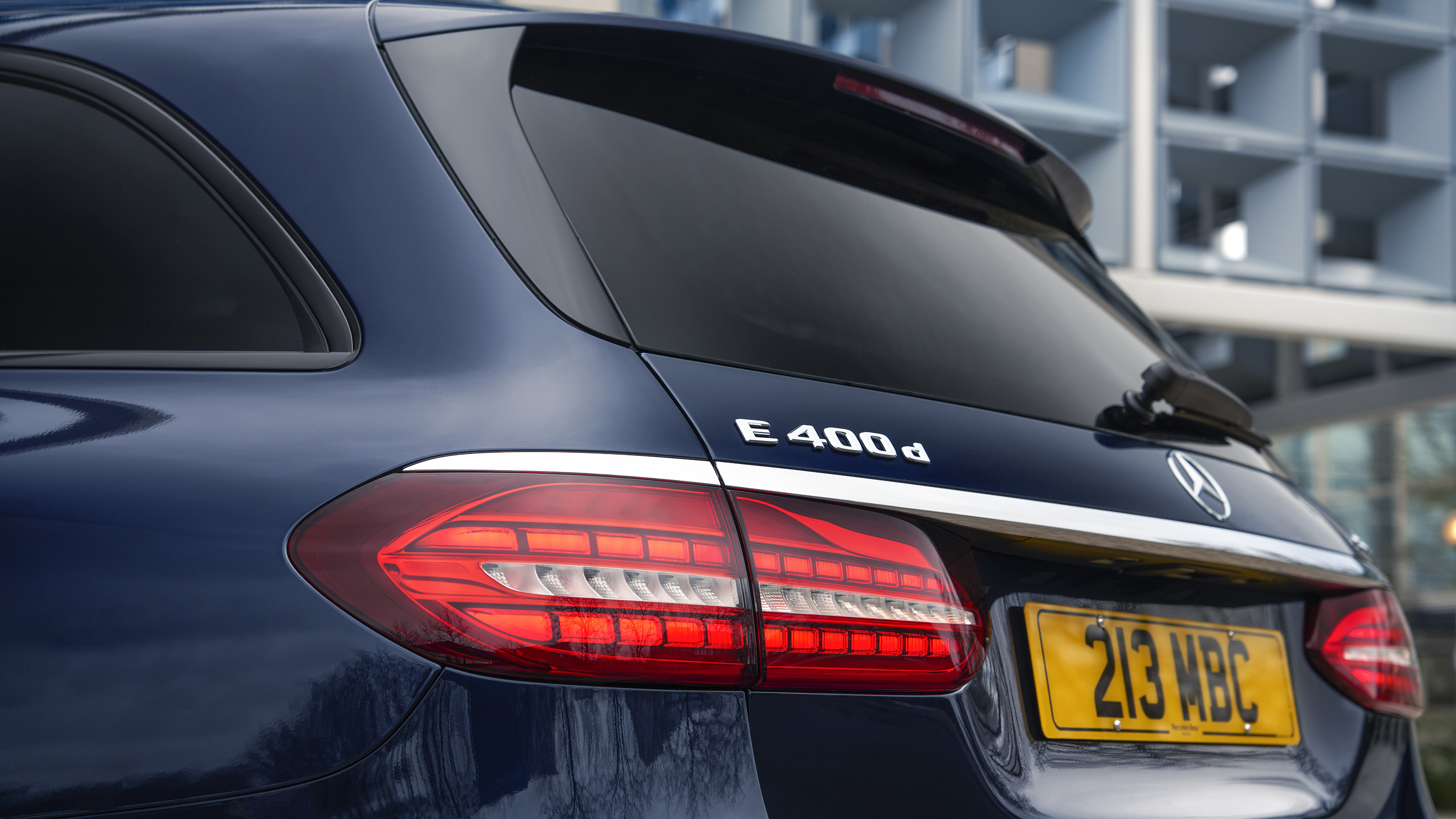 Facelifted Mercedes E-Class estate rear end detail