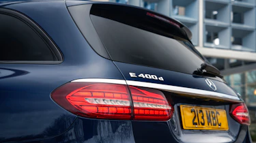 Facelifted Mercedes E-Class estate rear end detail