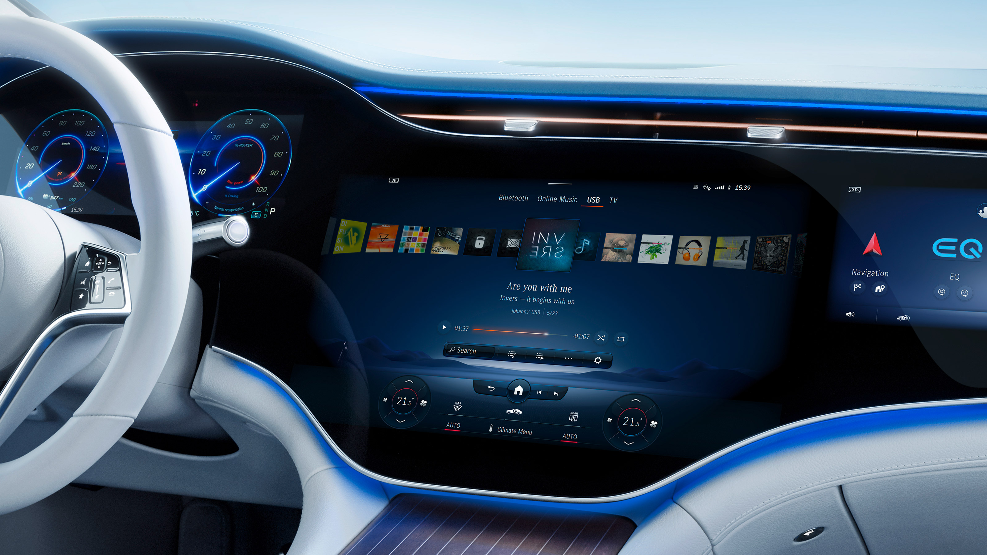 2021 Mercedes EQS central infotainment screen 