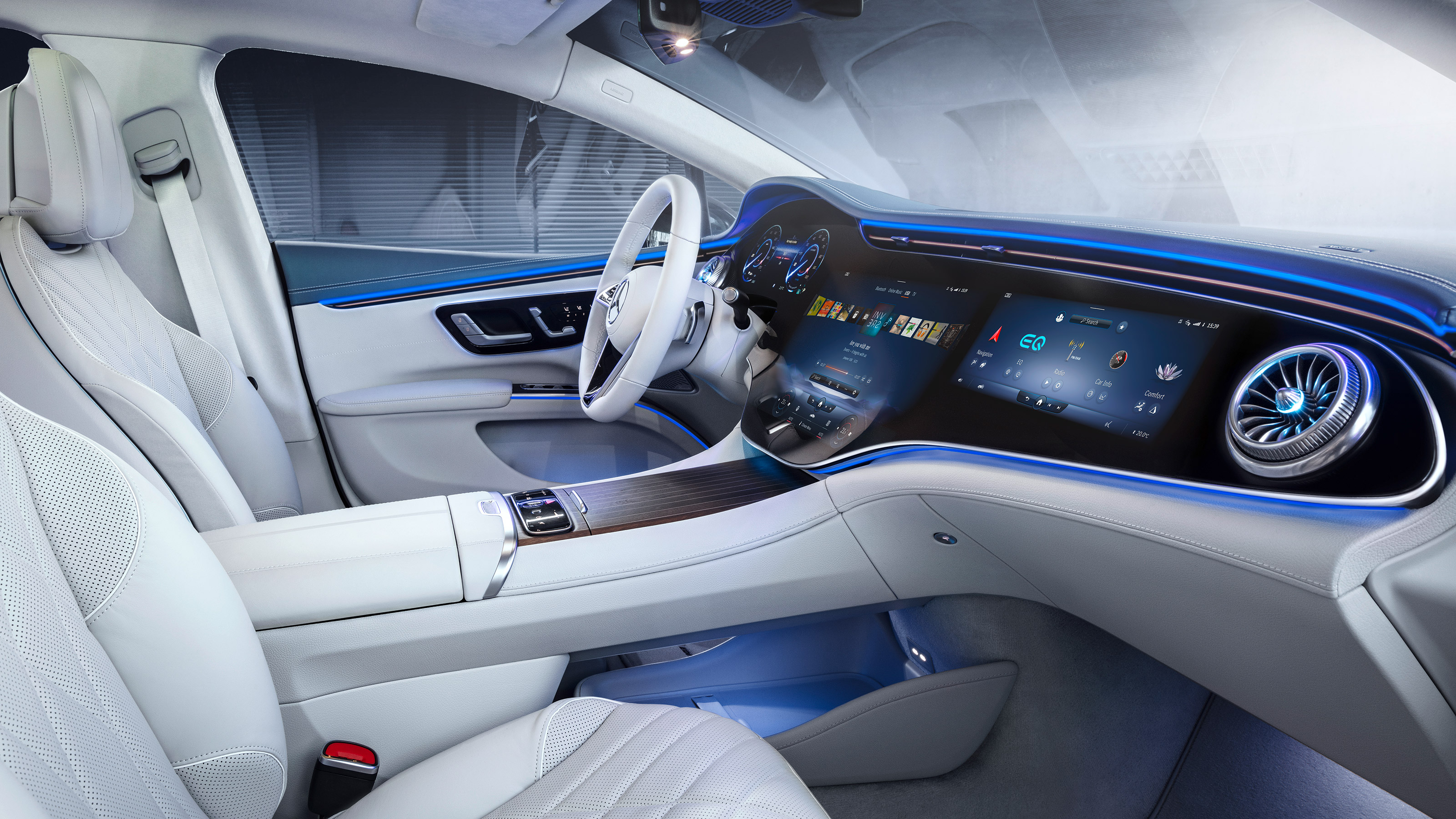 2021 Mercedes EQS interior wide view