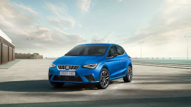 2021 SEAT Ibiza Xcellence Saphire Blue - front 3/4