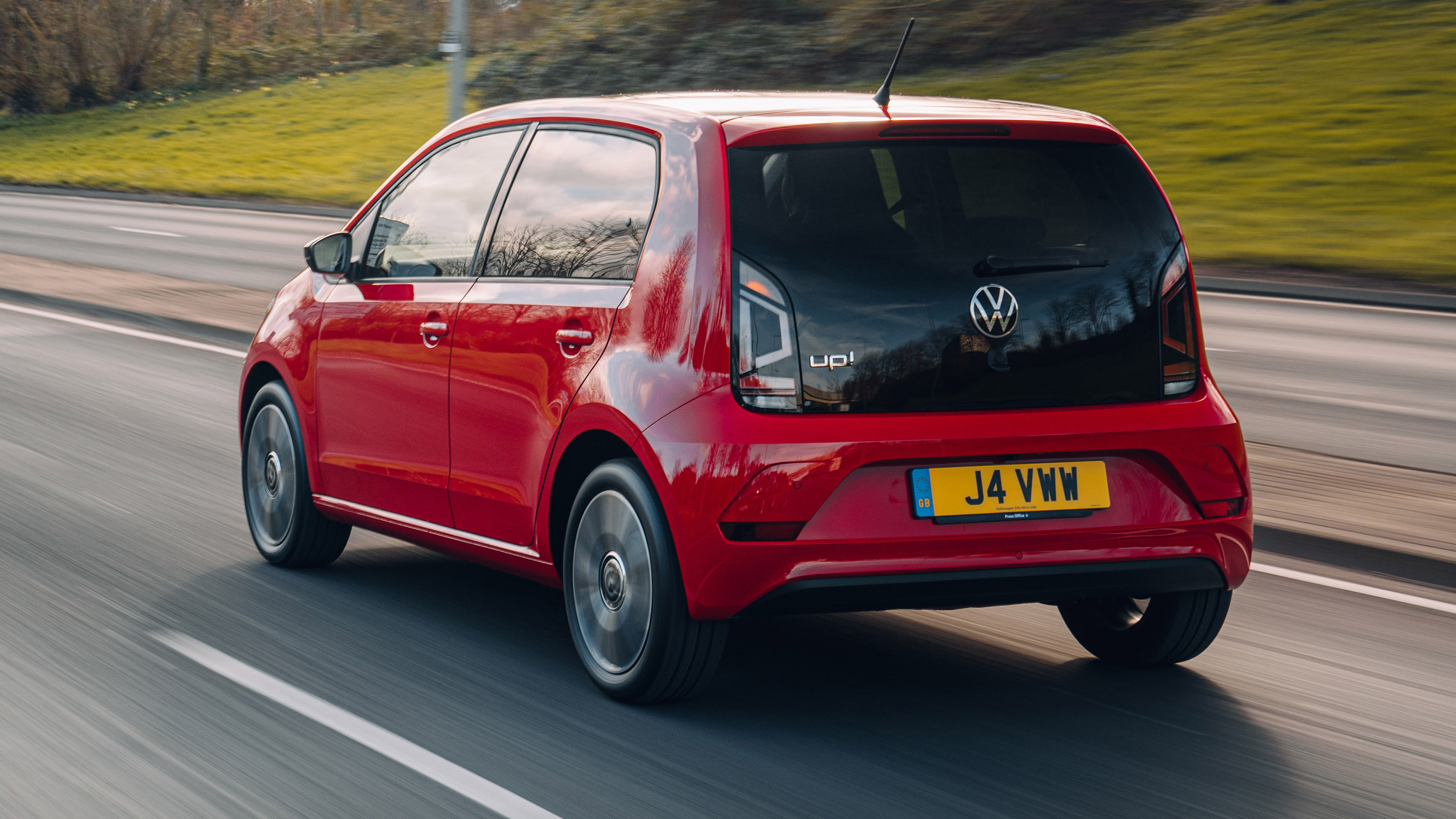 Volkswagen up! hatchback driving - rear view