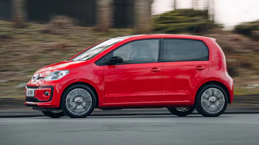 Volkswagen up! hatchback driving - side view