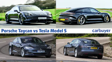 Porsche Taycan vs Tesla Model S - hero