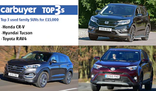 Top 3 used family SUVs for £15,000 - hero