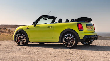 2021 MINI Convertible with roof down - side view