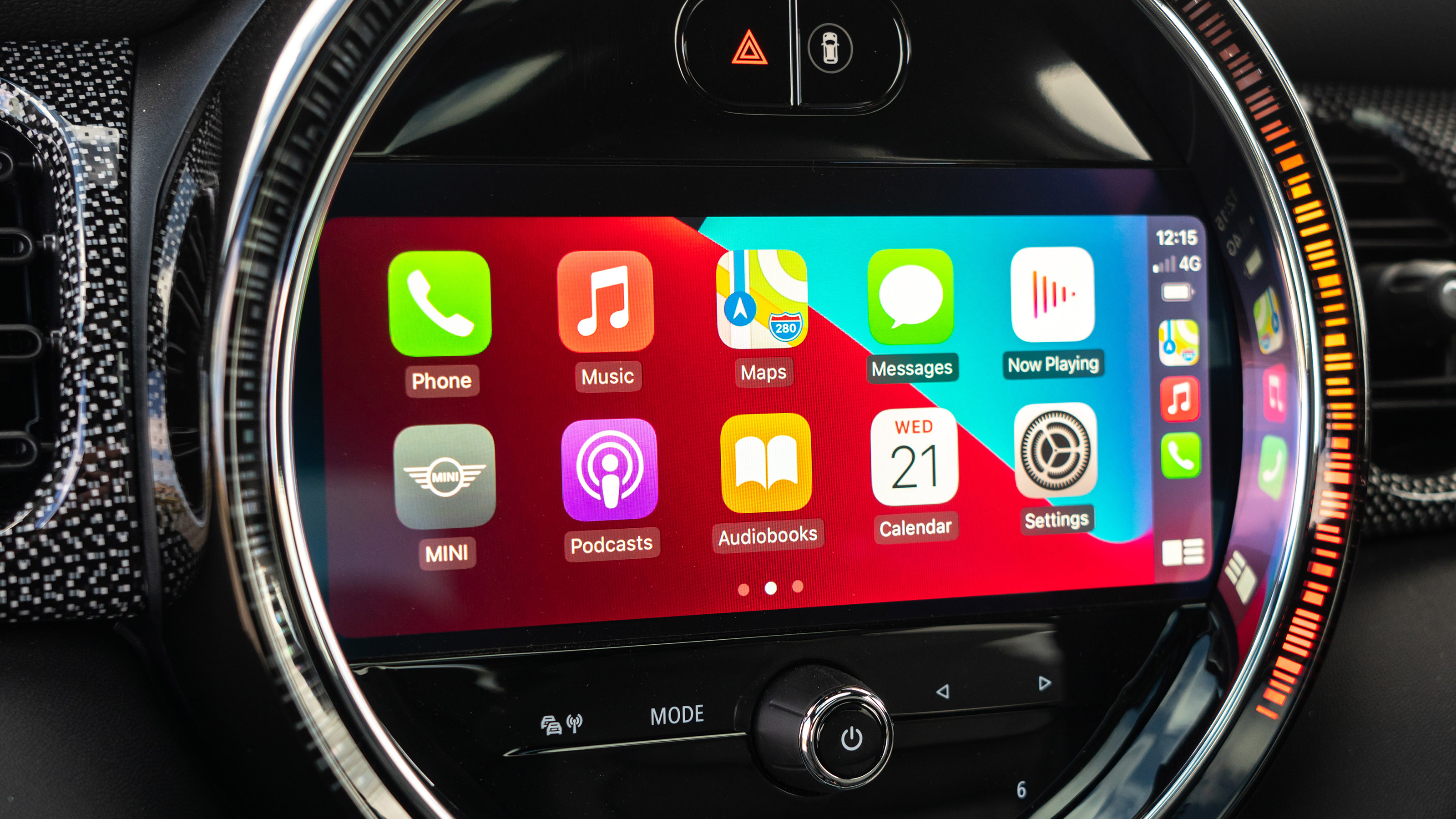 2021 MINI hatchback Apple CarPlay screen
