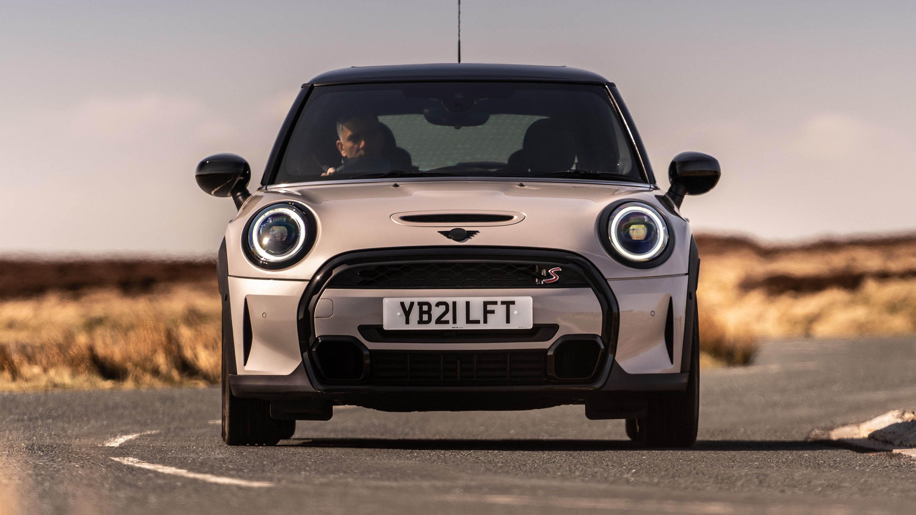 2021 MINI hatchback driving - front end