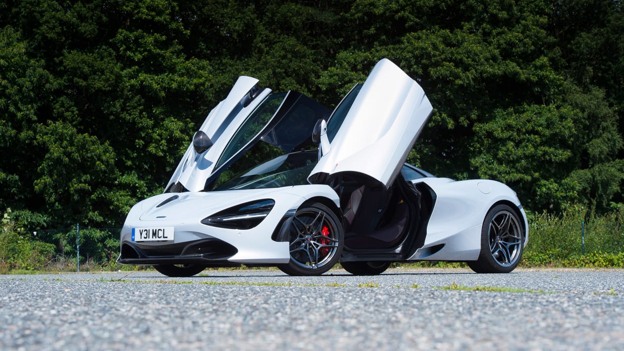 McLaren 720S coupe - front 3/4 static doors open