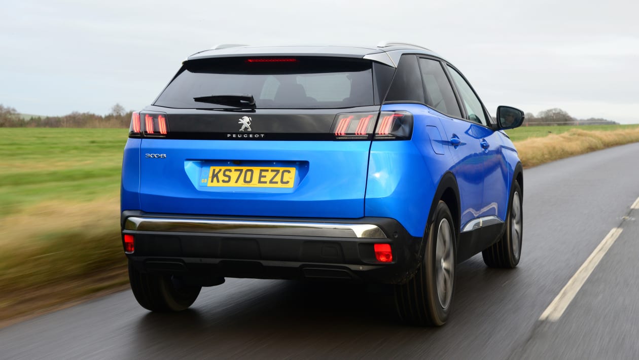 Used Peugeot 3008 review: 2017-Present (mk2) - facelift - rear 3/4 driving
