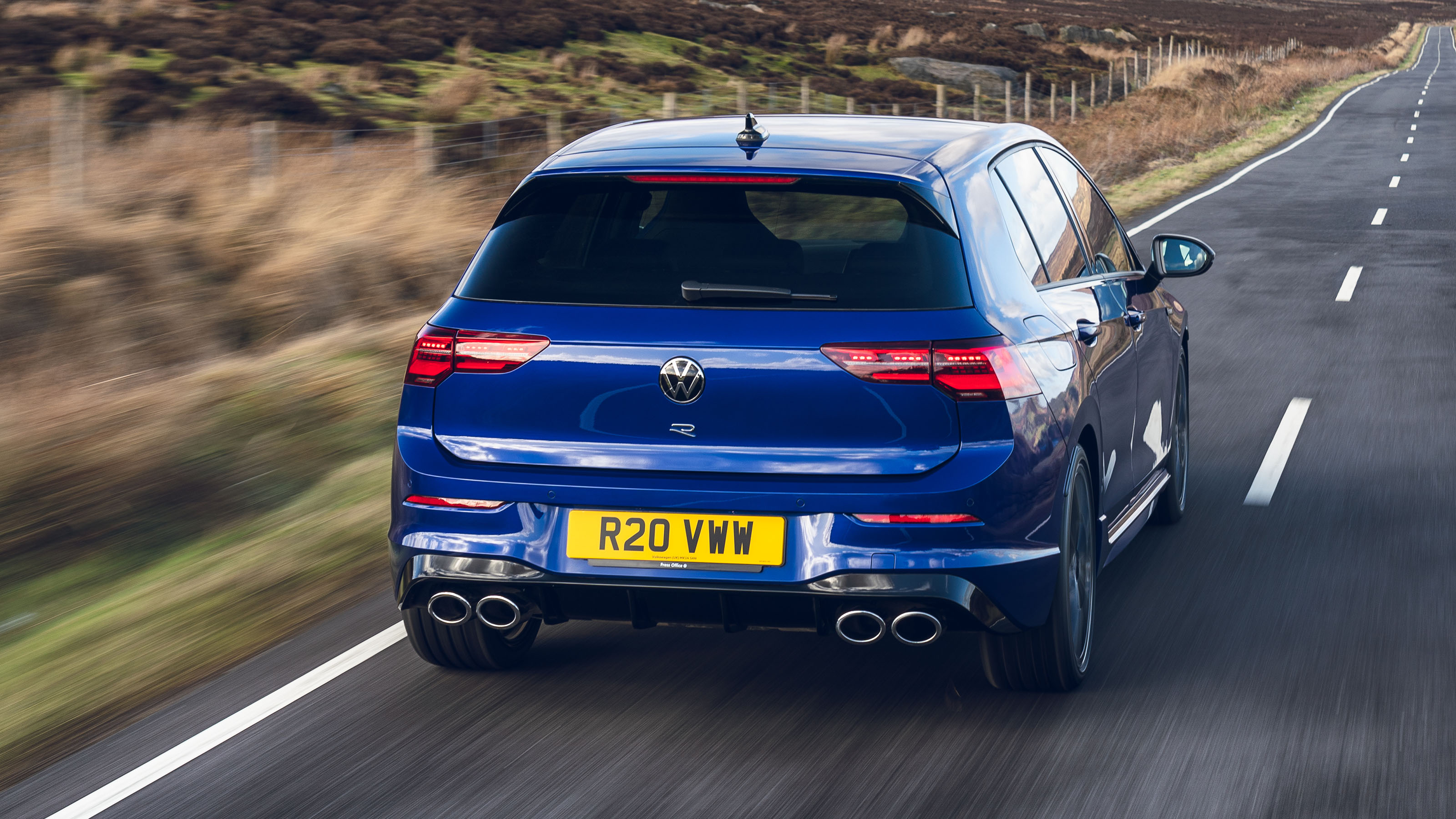 Volkswagen Golf R driving - rear view