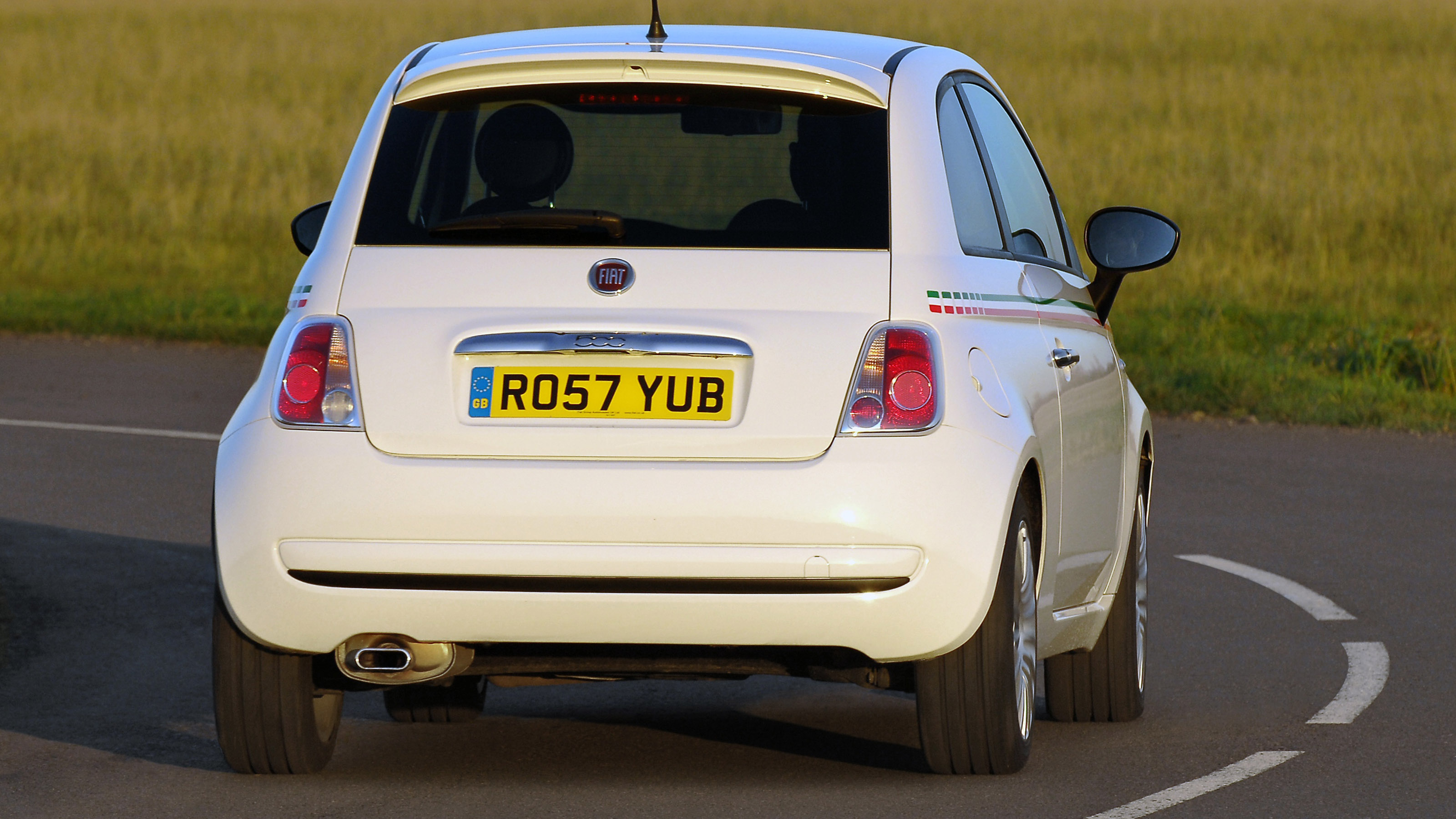 2008 Fiat 500 driving - rear