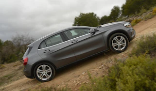 Mercedes GLA driving uphill