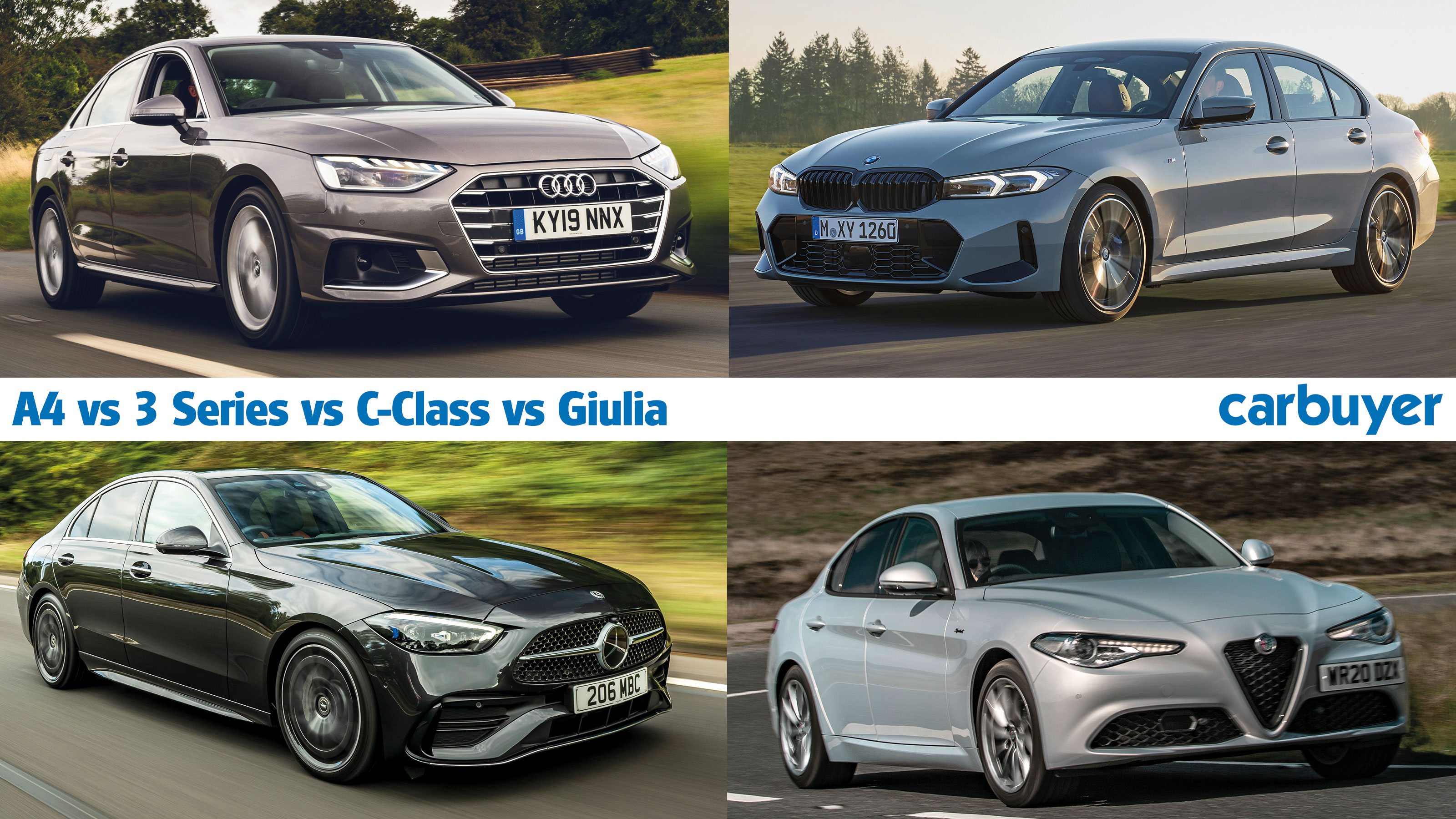 Audi A4 vs BMW 3 Series vs Mercedes C-Class vs Alfa Romeo Giulia