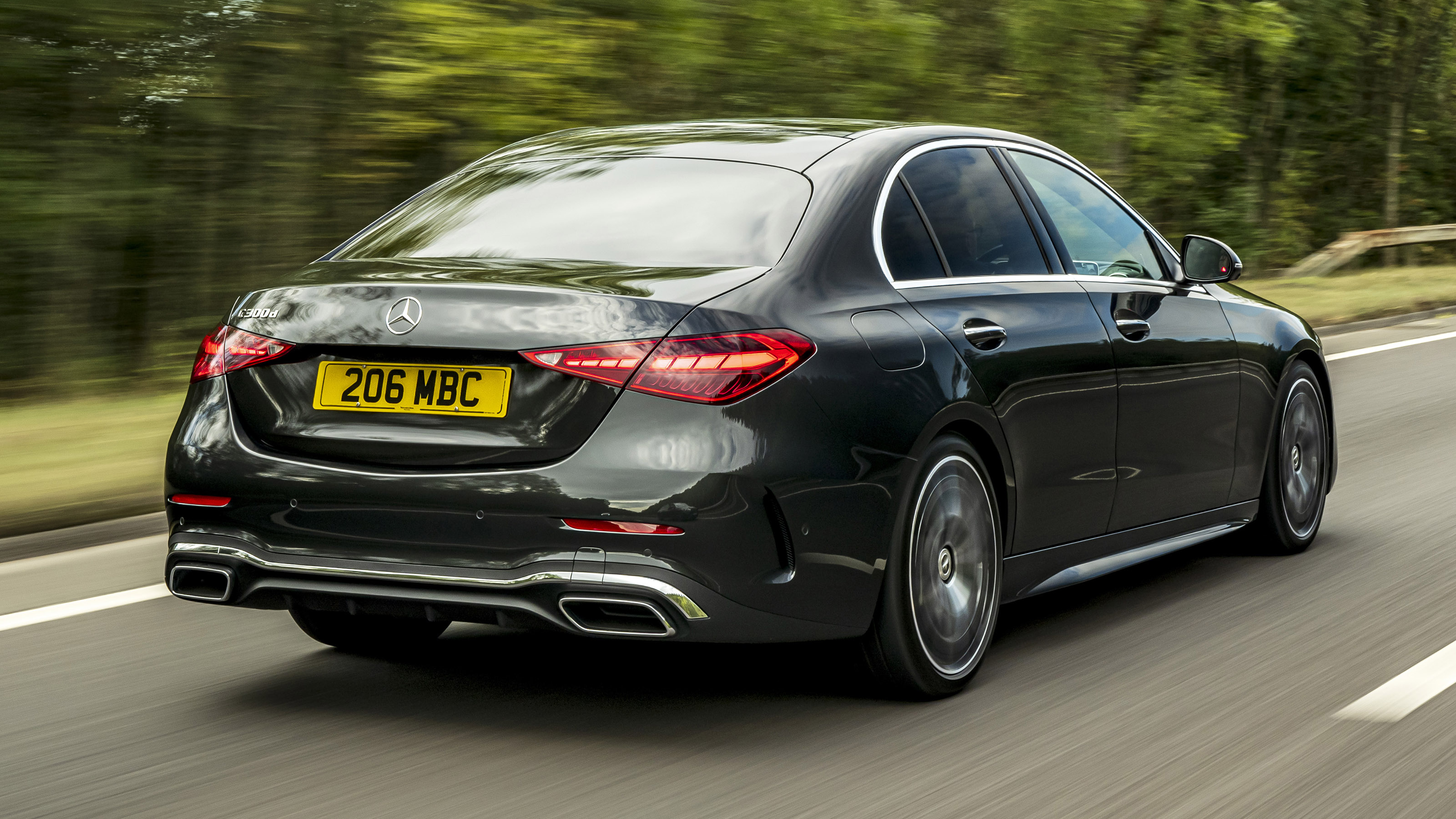 Mercedes C-Class driving rear