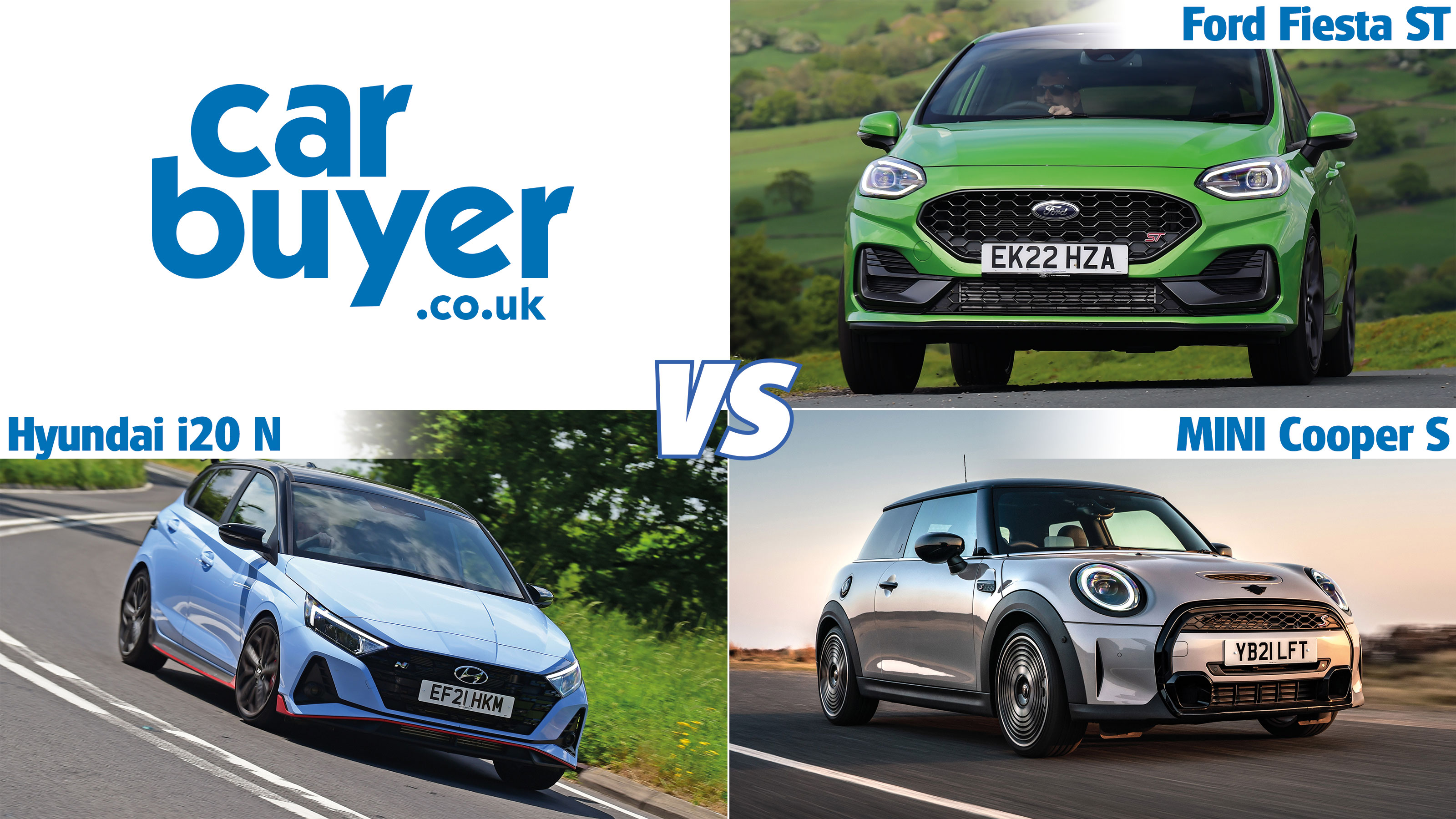 Ford Fiesta ST vs Hyundai i20 N vs MINI Cooper S header