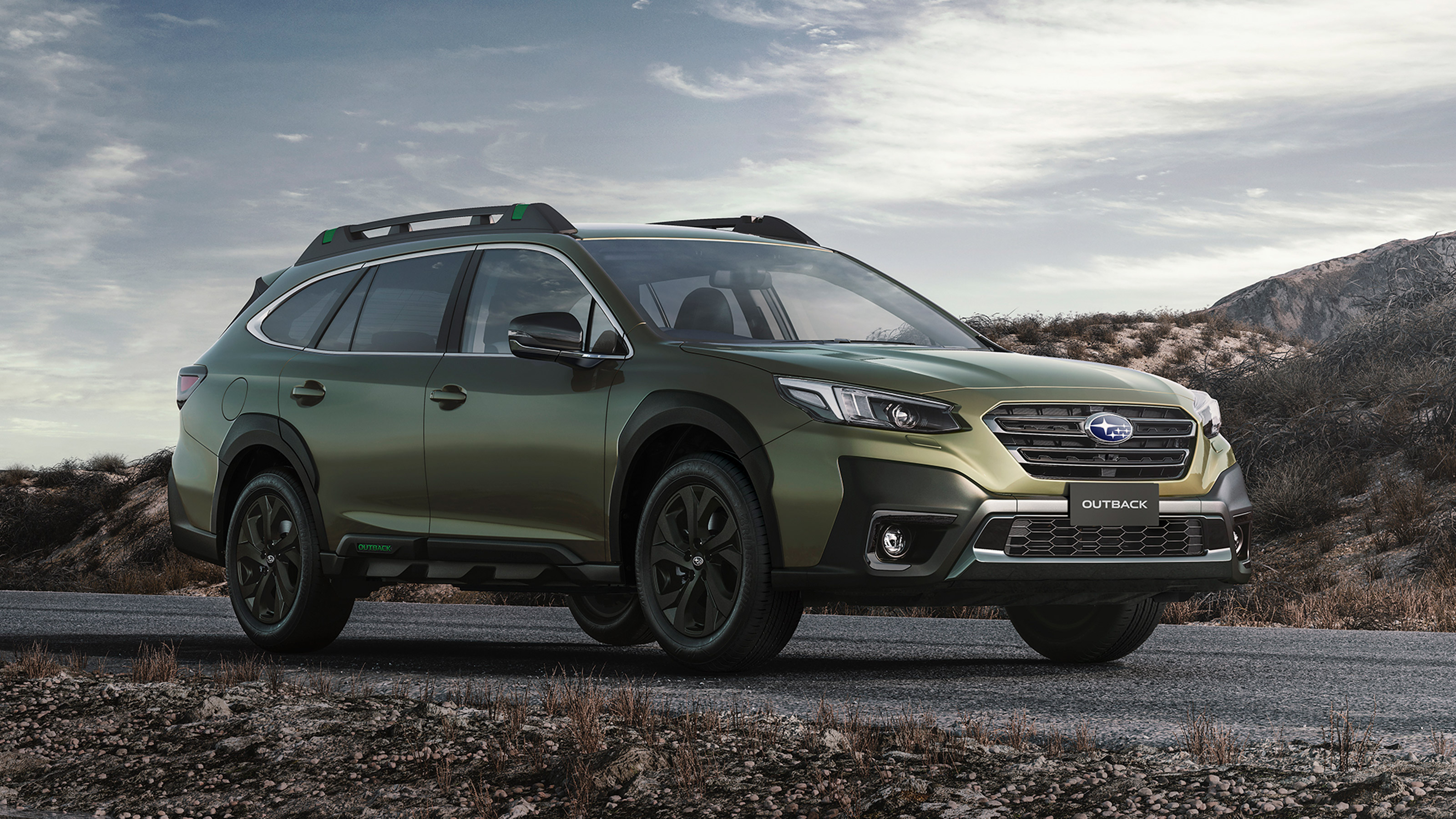 Subaru Outback estate front 3/4 static