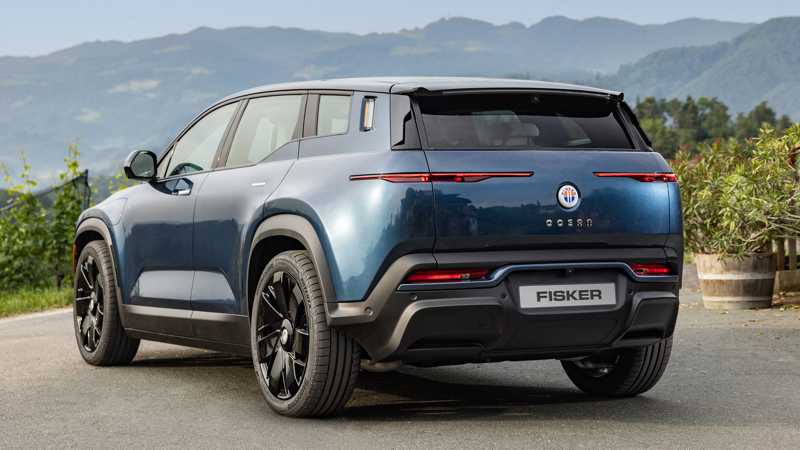 Fisker Ocean static rear-quarter view