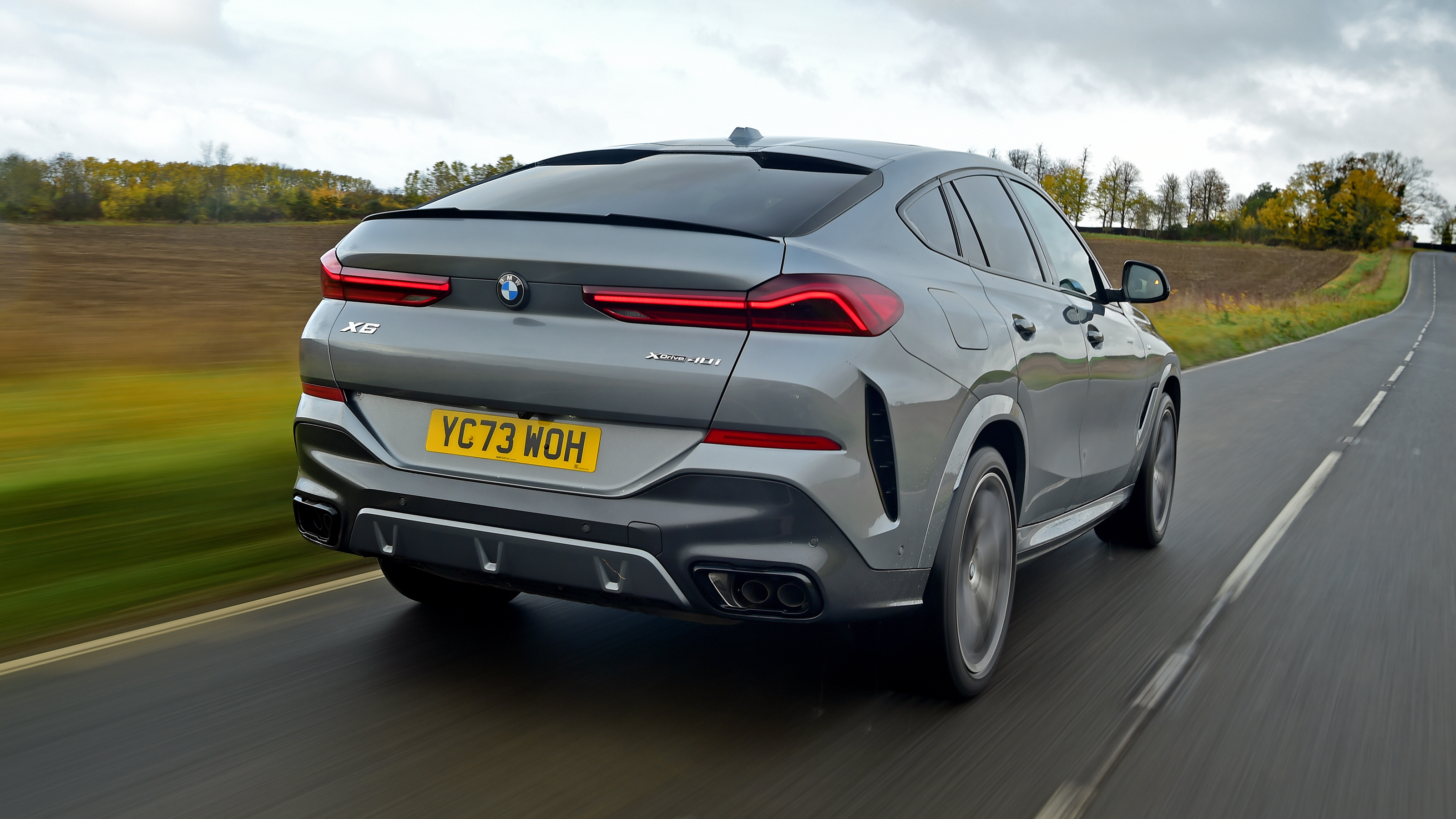 BMW X6 facelift UK drive rear quarter