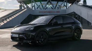 Porsche Macan EV static front-quarter