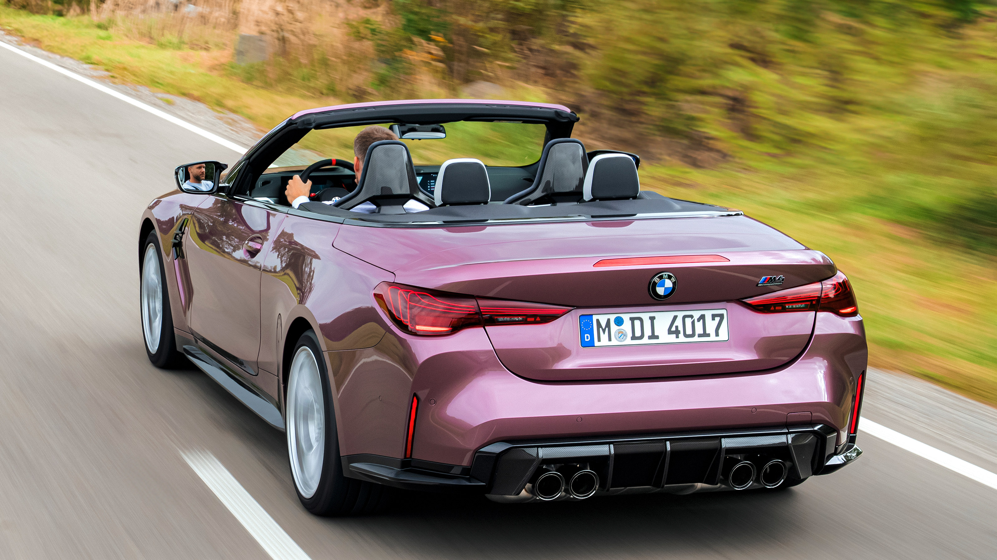 2024 BMW M4 Competition convertible tracking rear