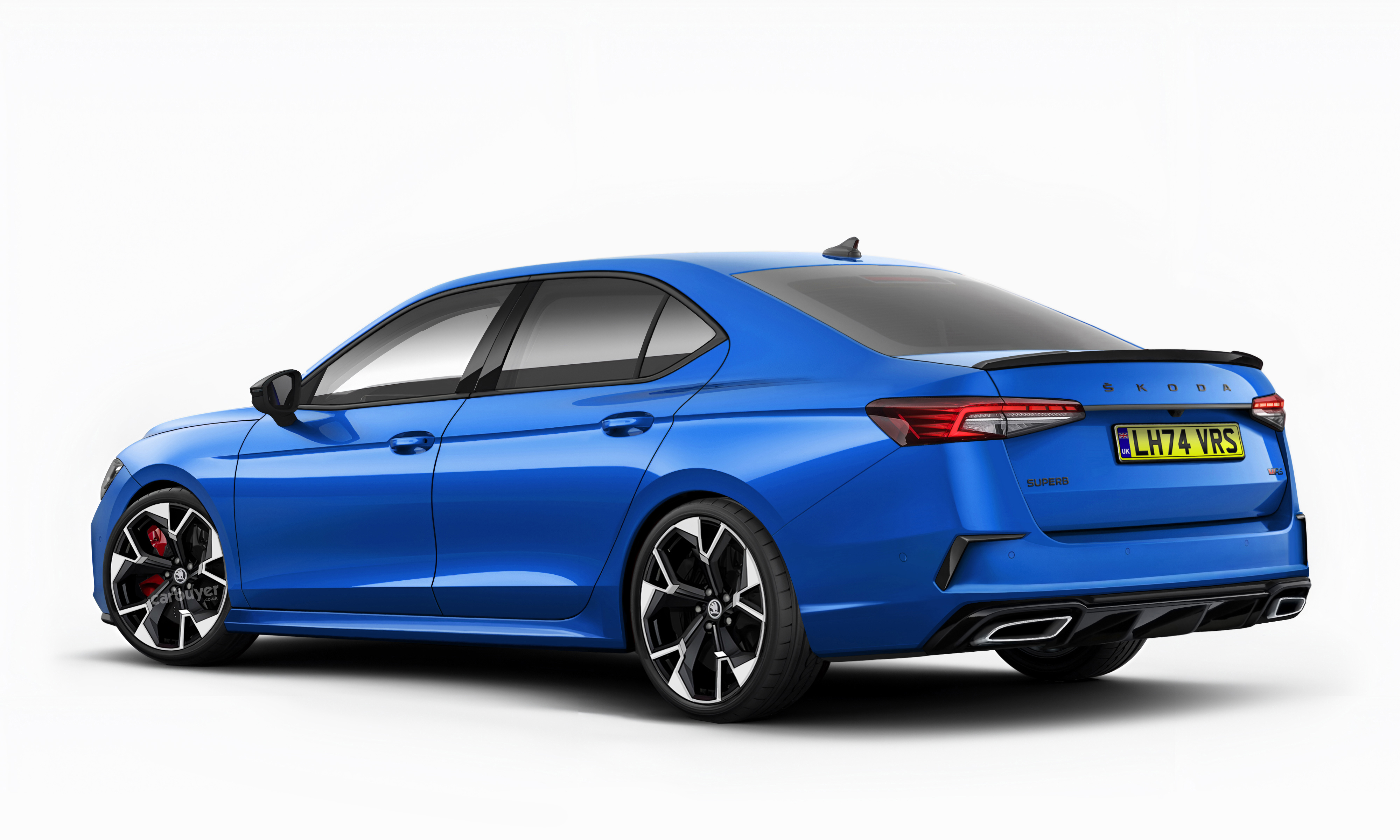Skoda Superb vRS saloon rear quarter render