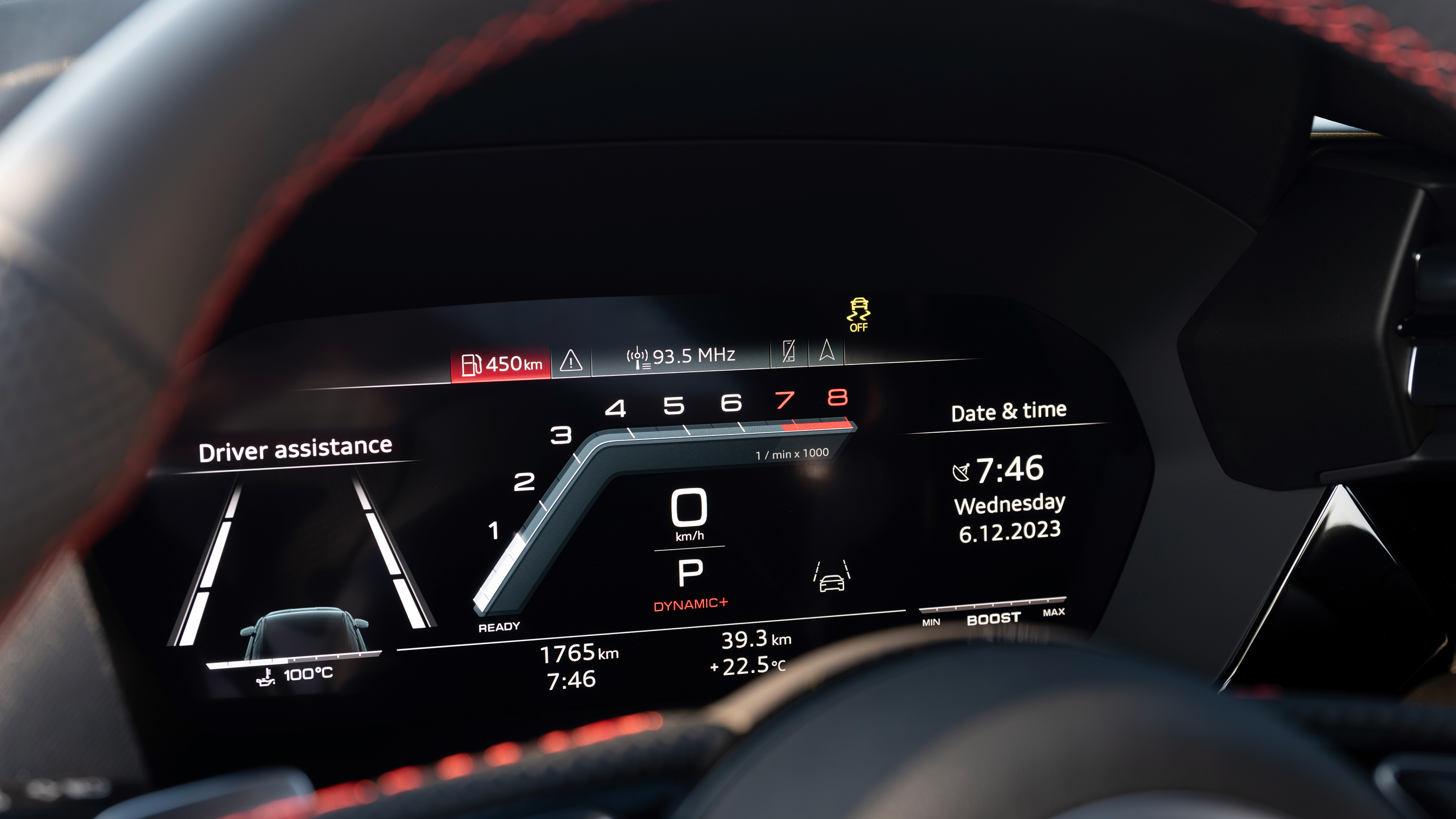 Audi S3 prototype driver's display