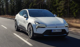 Polestar 4 Prototype drive front quarter