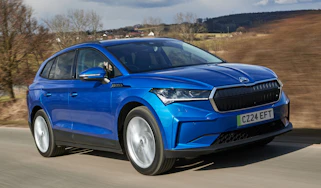 Skoda Enyaq 50 front quarter