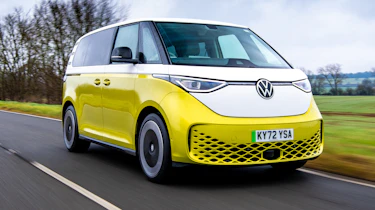 Volkswagen ID. Buzz Carbuyer front quarter driving