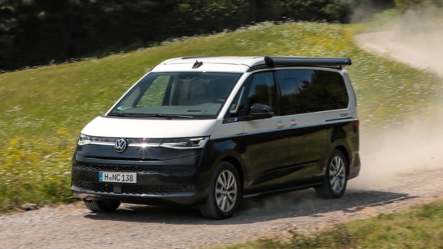 Volkswagen California front quarter dirt road
