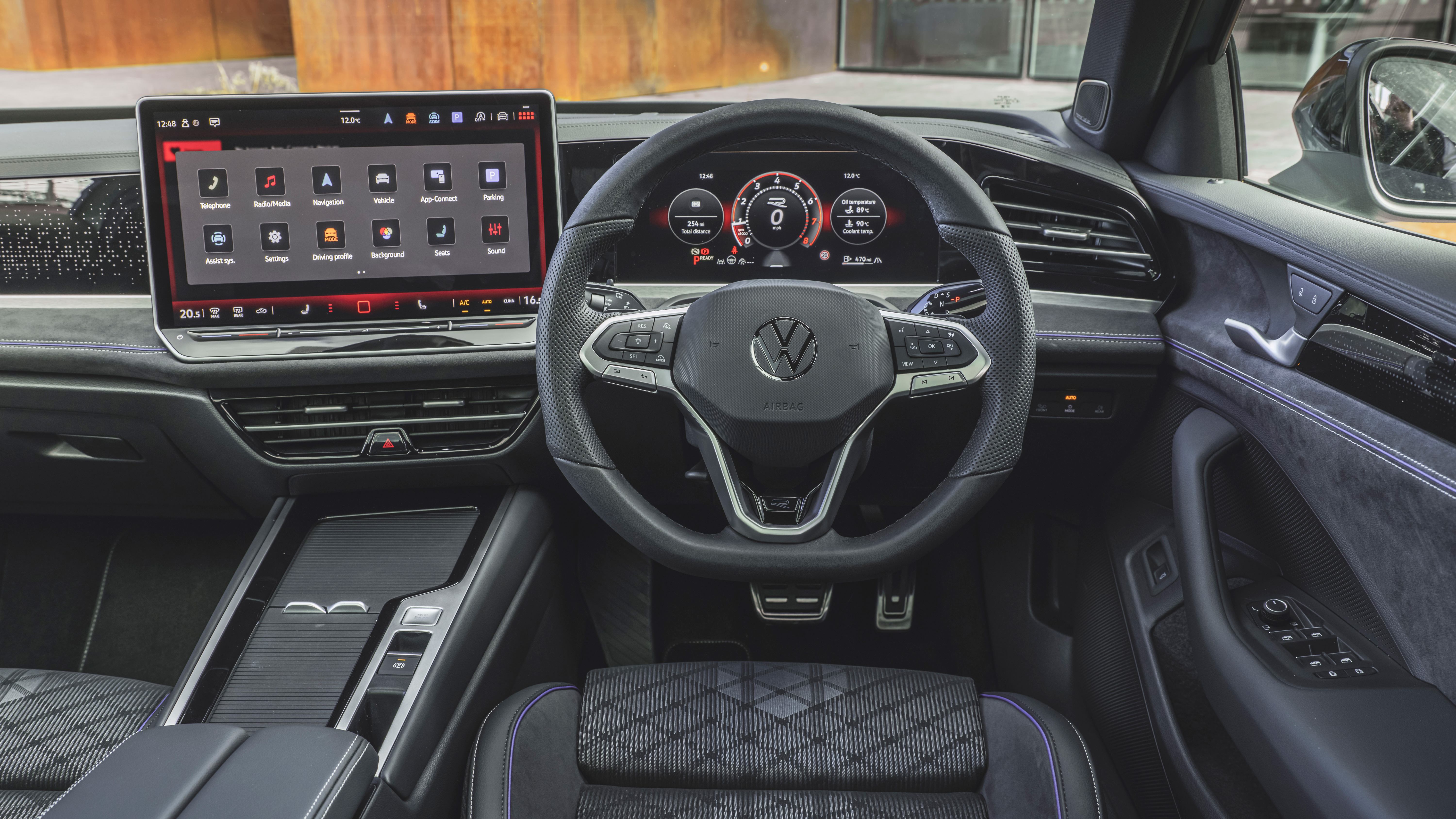 Volkswagen Passat closeup steering wheel