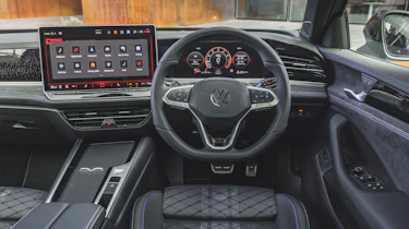 Volkswagen Passat closeup steering wheel