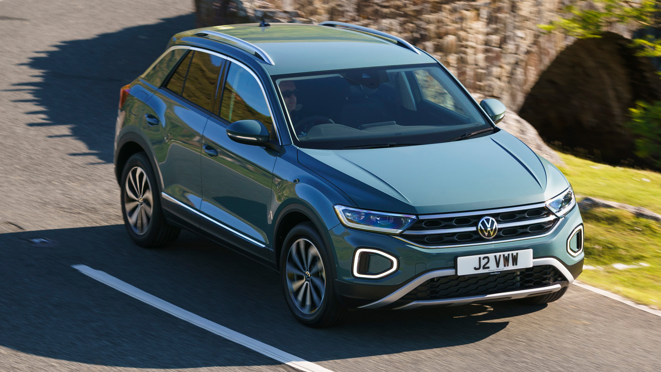 Volkswagen T-Roc aerial front quarter