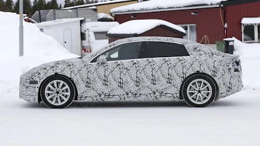 Electric Mercedes C-Class spy shot side