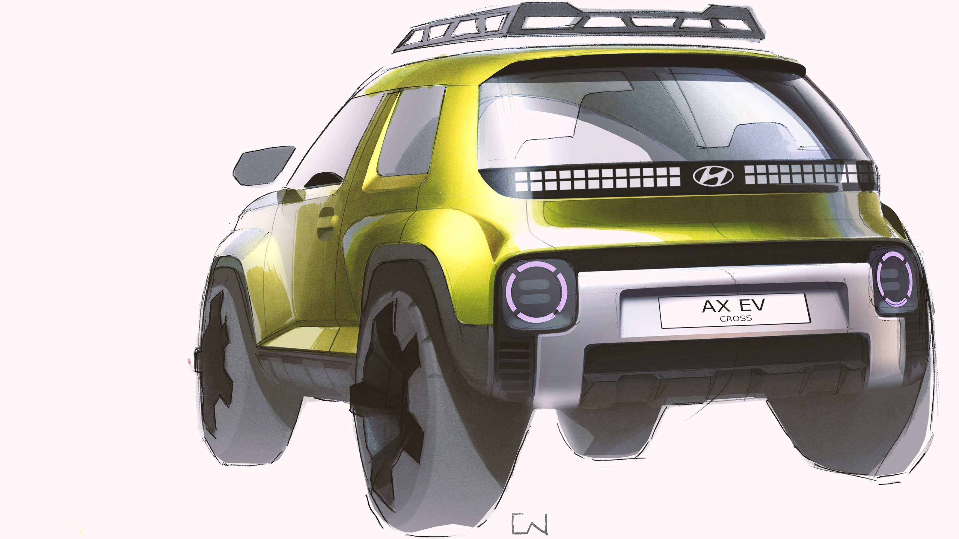 Hyundai Inster Cross sketch rear