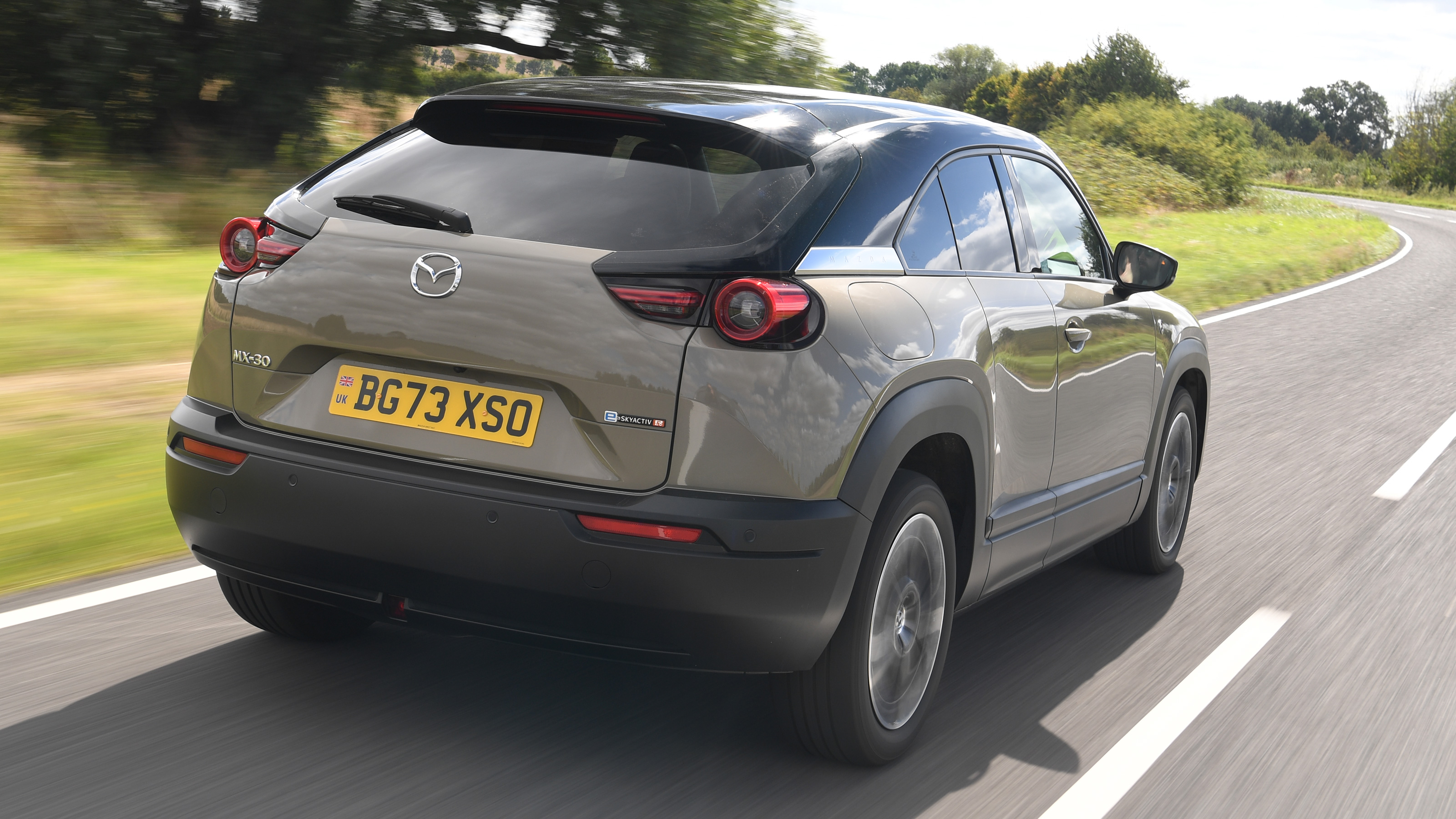 Mazda MX-30 UK rear quarter
