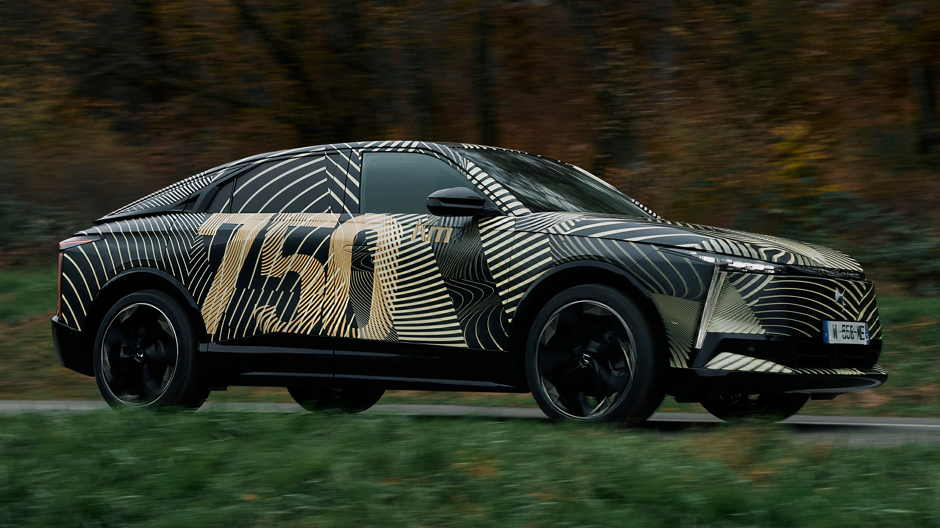 DS electric SUV teaser front quarter