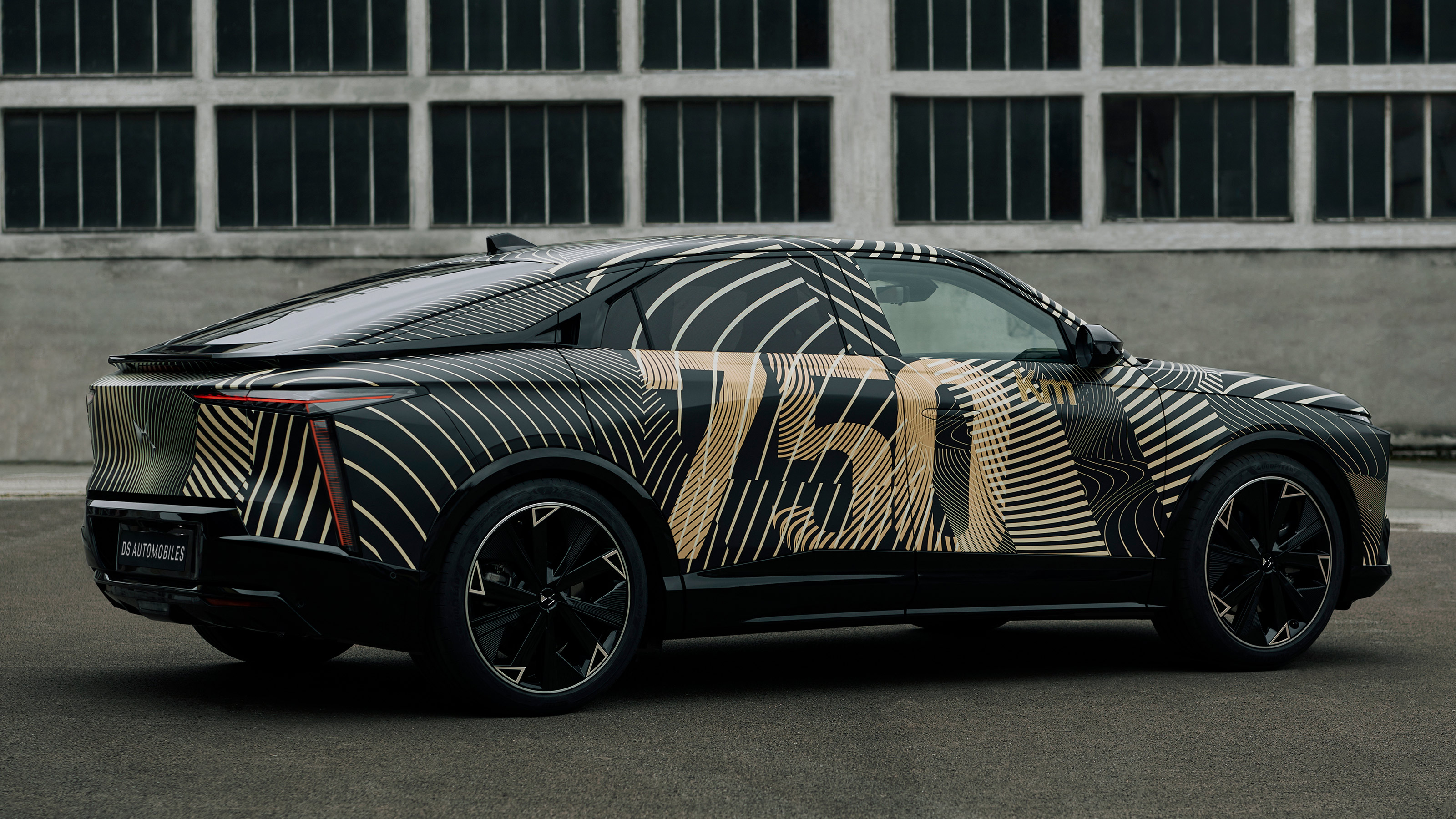 DS electric SUV teaser rear quarter static