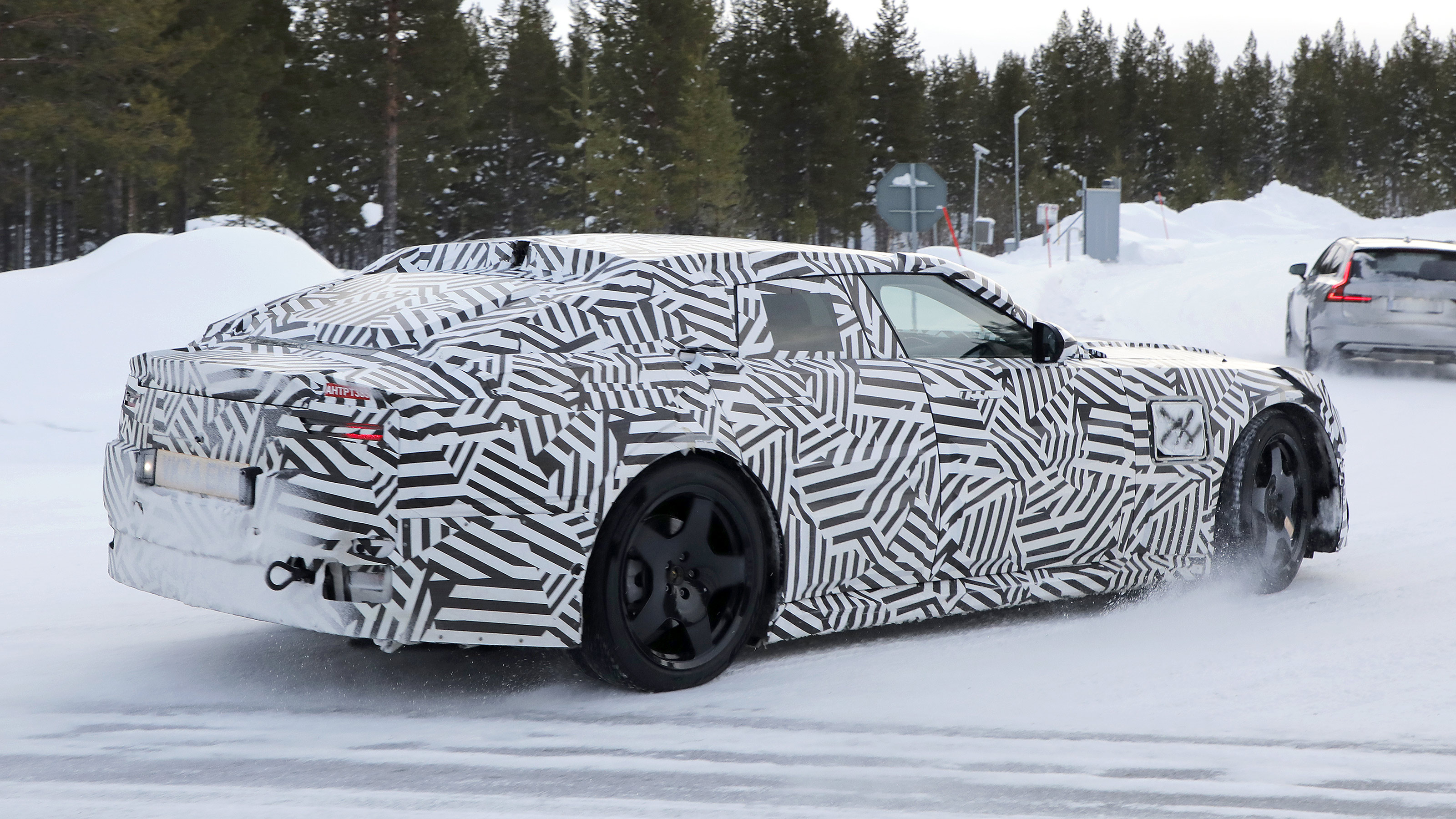 Jaguar Type 00 spy shot rear quarter