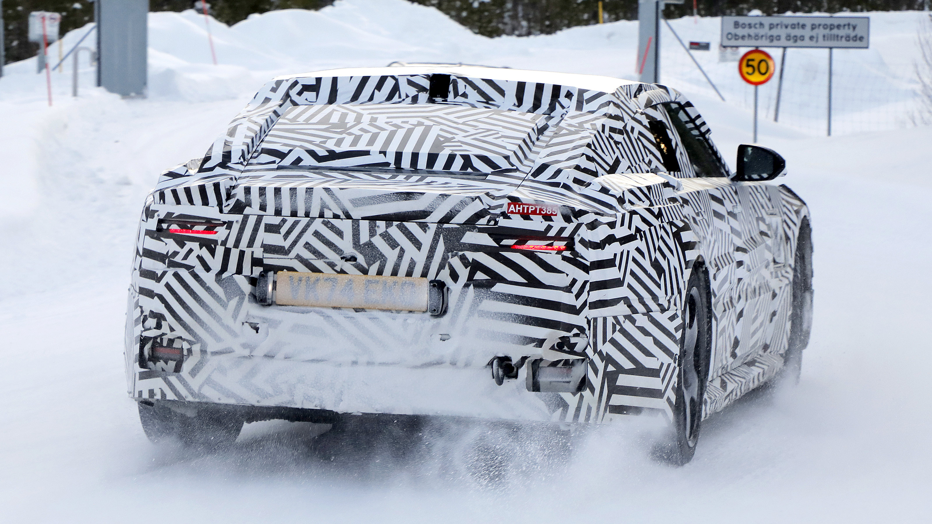 Jaguar Type 00 spy shot rear quarter