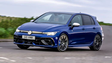 Volkswagen Golf R UK front 3/4 tracking