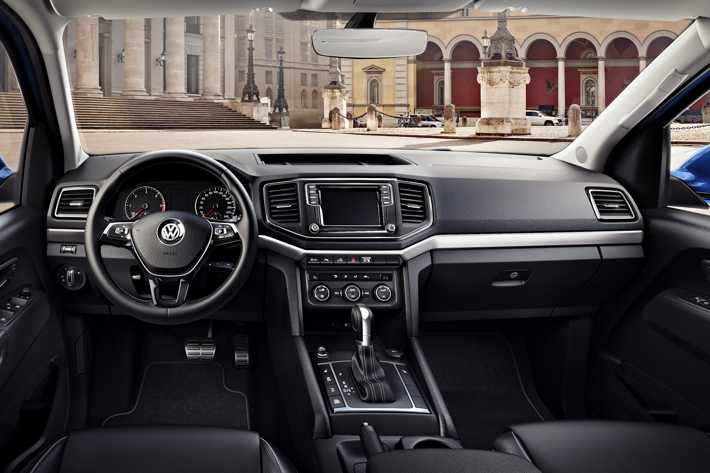 The Amarok’s smart dashboard will be familiar to anyone who’s driven a VW car