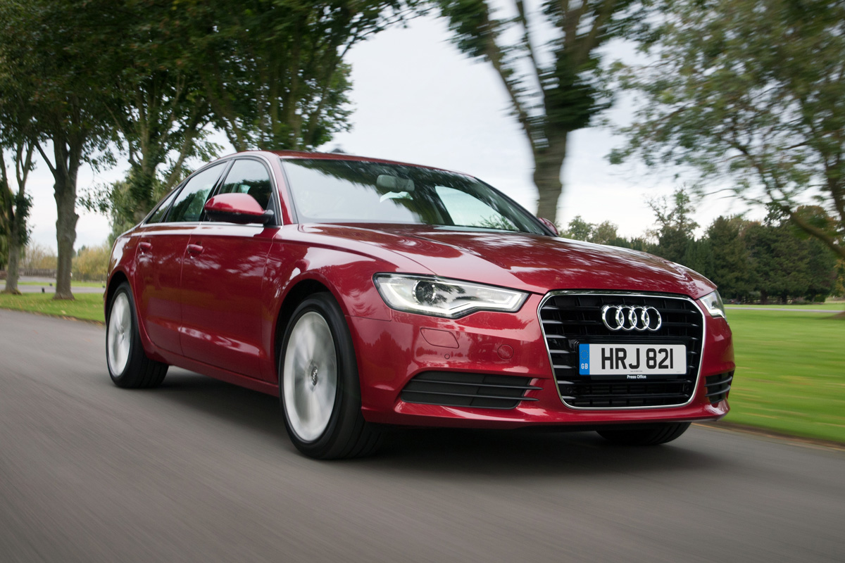 Audi A6 saloon 2013 front quarter tracking