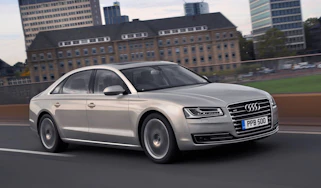 Audi A8 2014 front quarter tracking