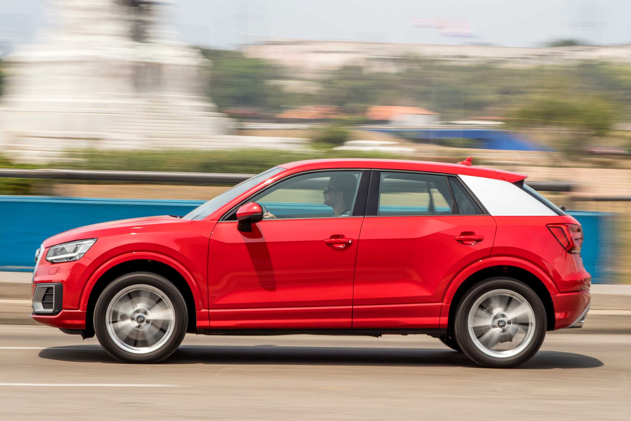 The Q2's style references the 'floating blades' of the attention-grabbing Audi R8 supercar.