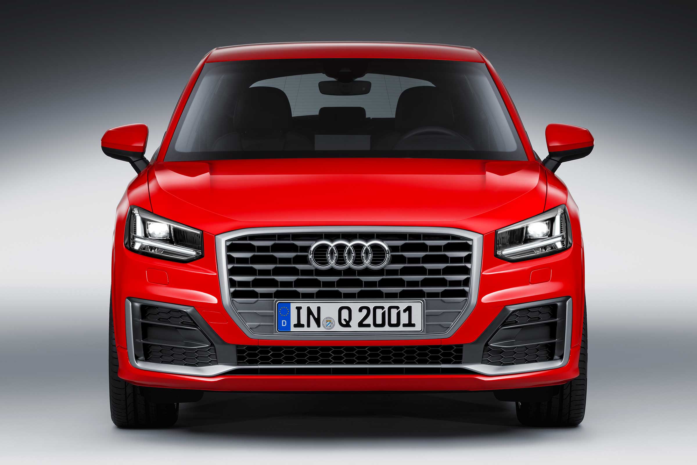 With a dominant grille treatment, the Q2 has serious rear-view mirror presence